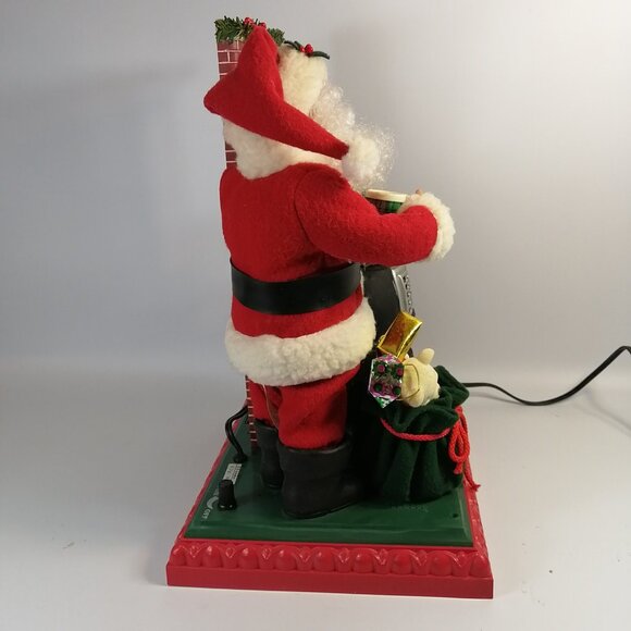 1994 HOLIDAY CREATIONS ANIMATED HOLIDAY SCENE SANTA WITH POT BELLY STOVE - Picture 11 of 16